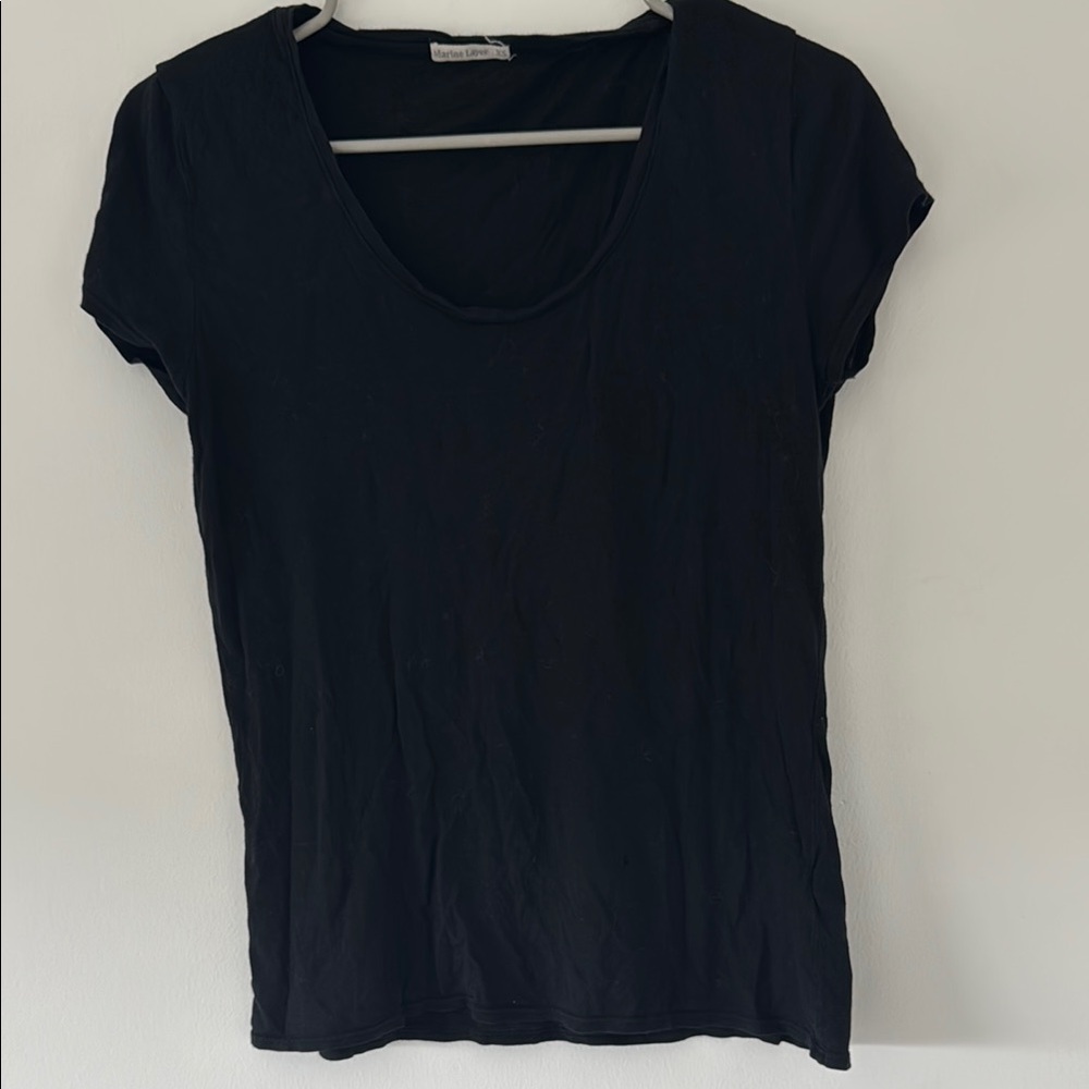 Marine Layer Black Cap Sleeve Fitted Tee